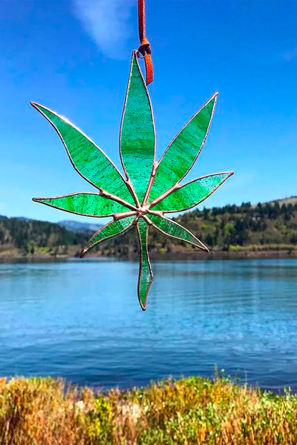 Stained Glass Weed Ornament