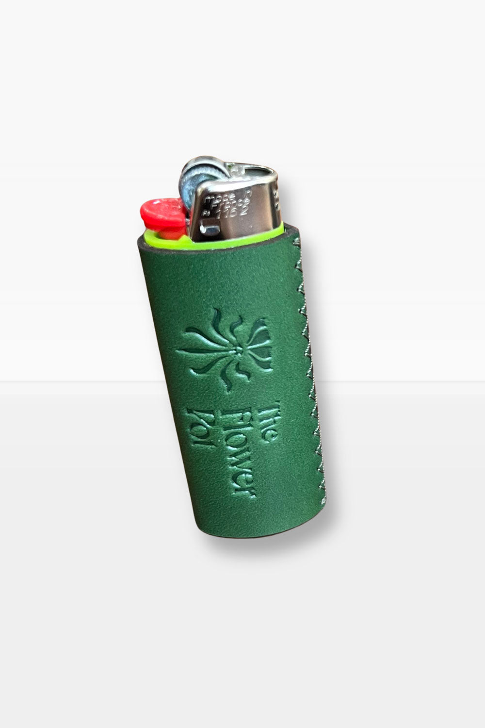 Green Leather Lighter Sleeve