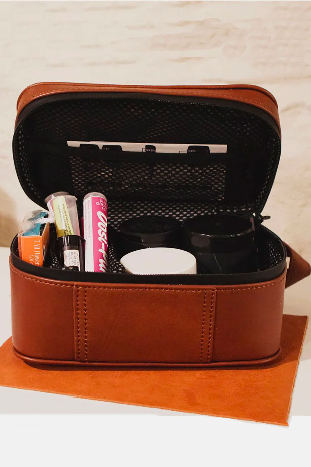 Leather Weed Storage Caddy with Lock
