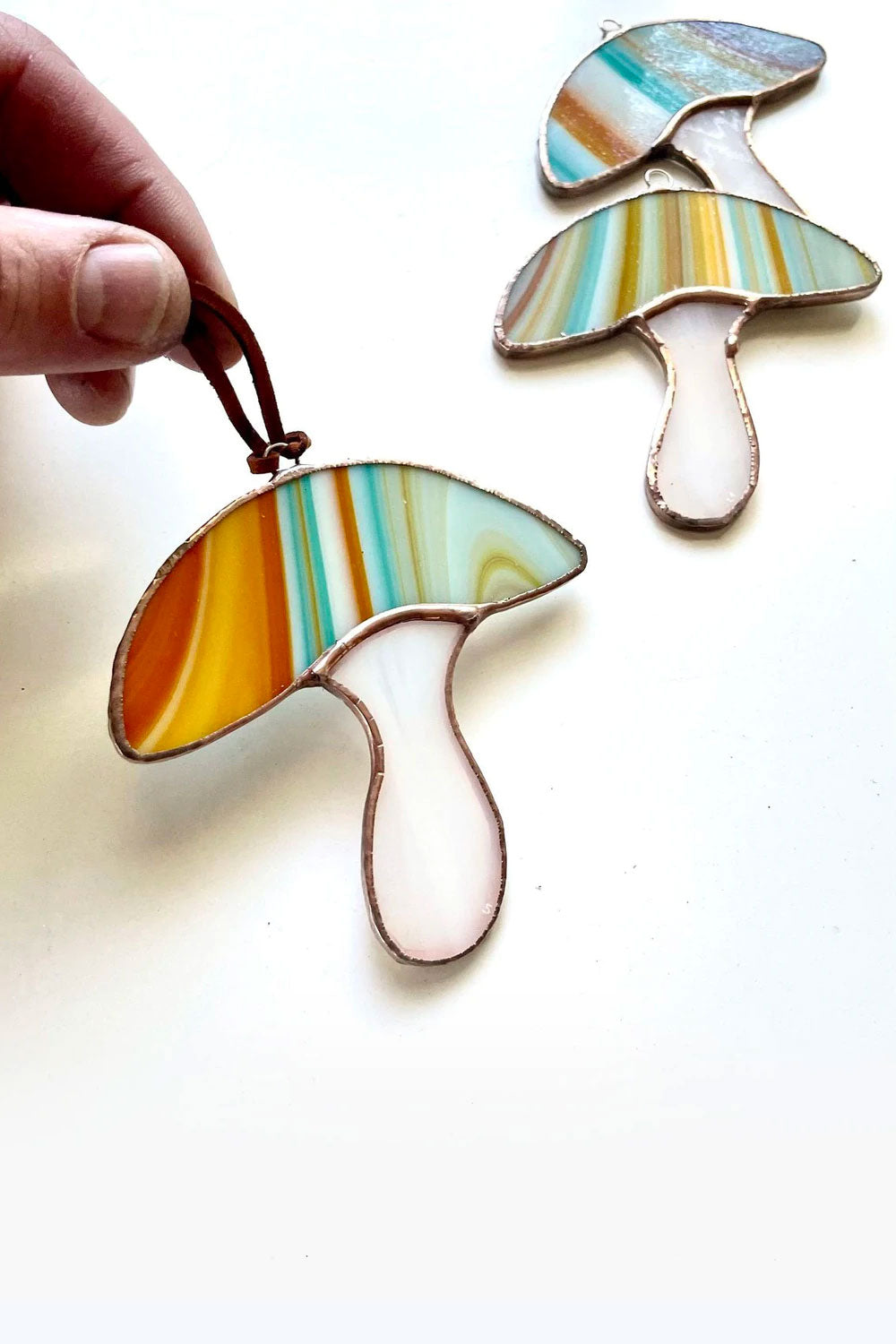 Stained Glass Mushroom Ornament