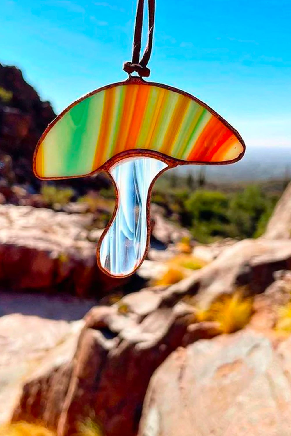 Stained Glass Mushroom Ornament